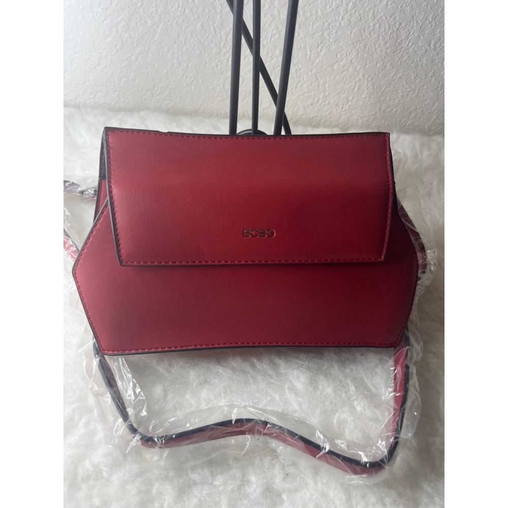 NWT BCBGeneration Red "Clover Convertible Clutch" purse with removable strap.